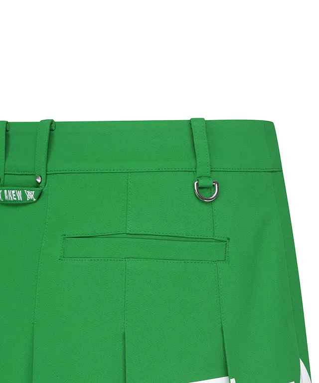 ANEW Golf: Women Big Logo Pleats Middle Long Skirt - Green