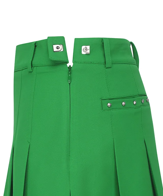 ANEW Golf: Women Big Logo Pleats Middle Long Skirt - Green