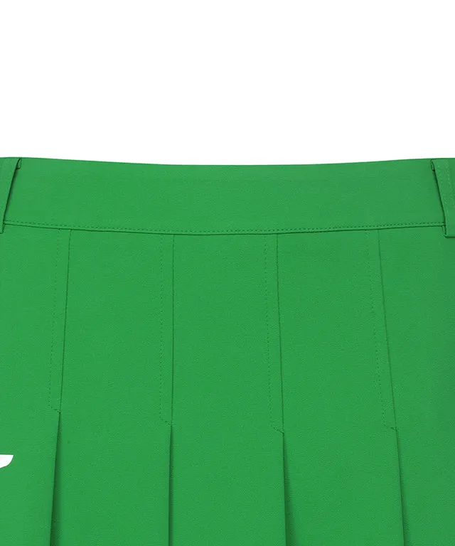 ANEW Golf: Women Big Logo Pleats Middle Long Skirt - Green