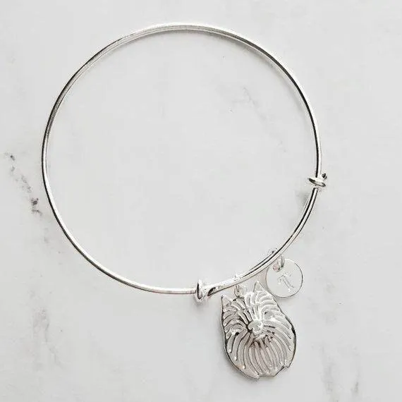 Brussels Griffon Bracelet - bangle adjustable double loop pet monkey face Griff dog charm - personalized letter initial monogram