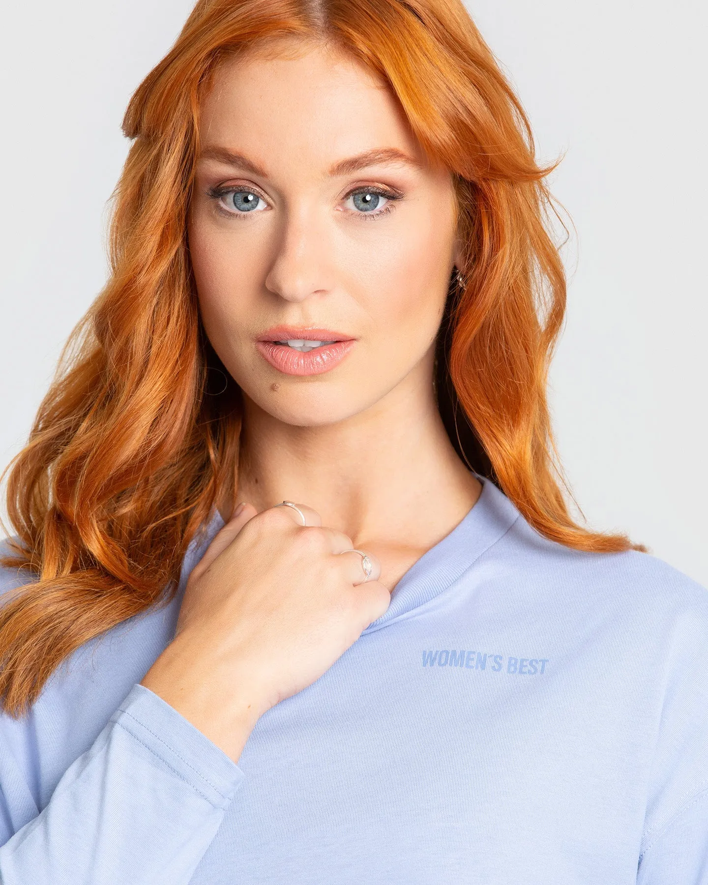 Comfort Oversized Cropped Long Sleeve T-Shirt | Powder Blue