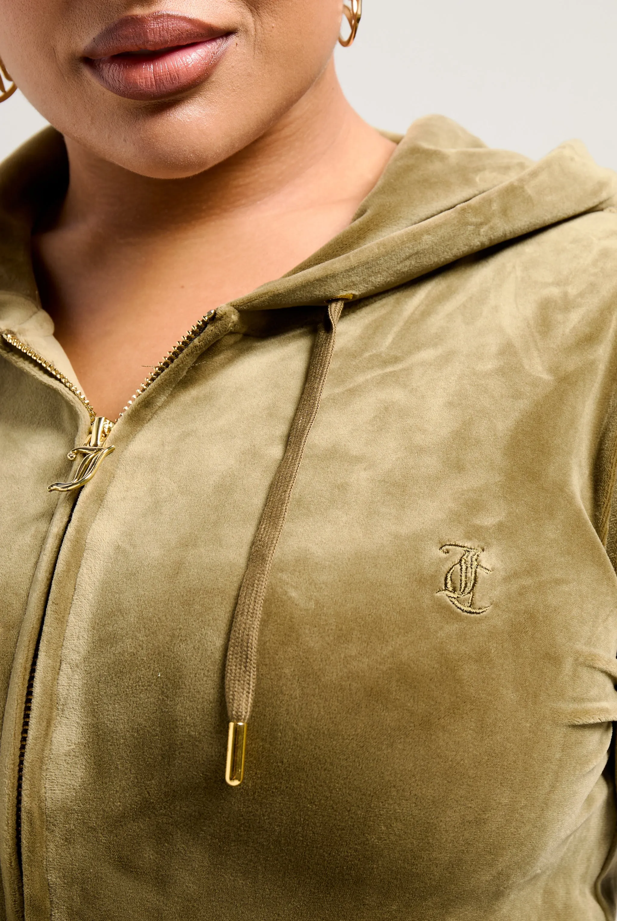 DARK OLIVE & GOLD CLASSIC VELOUR ROBERTSON HOODIE