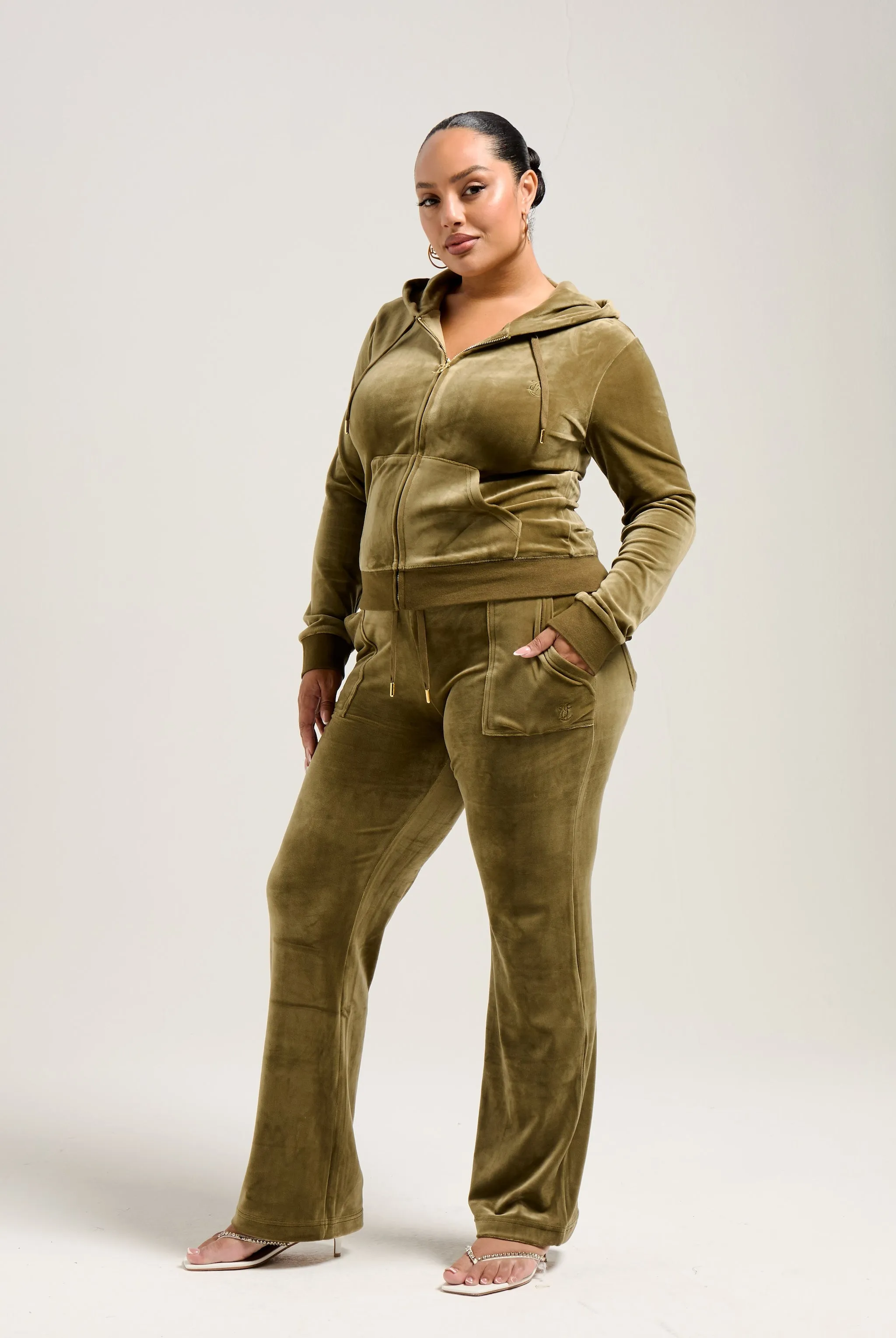 DARK OLIVE & GOLD CLASSIC VELOUR ROBERTSON HOODIE
