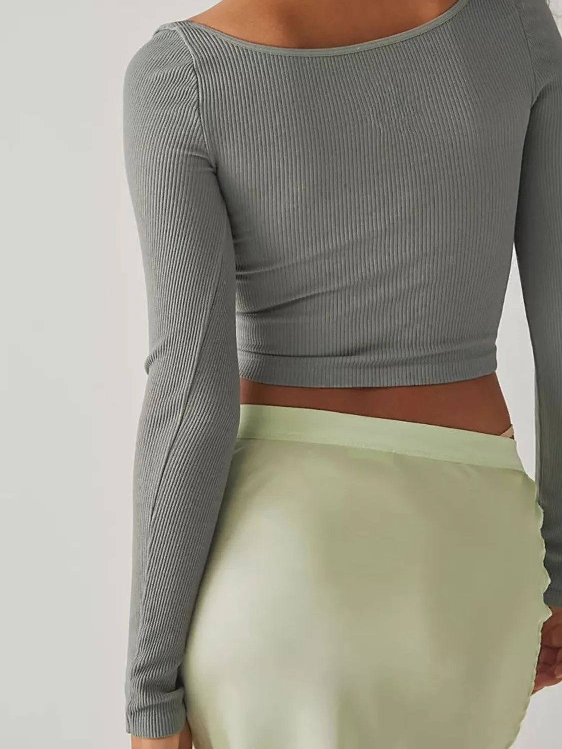 Hazel Blues® |  Scoop Neck Long Sleeve Cropped T-Shirt