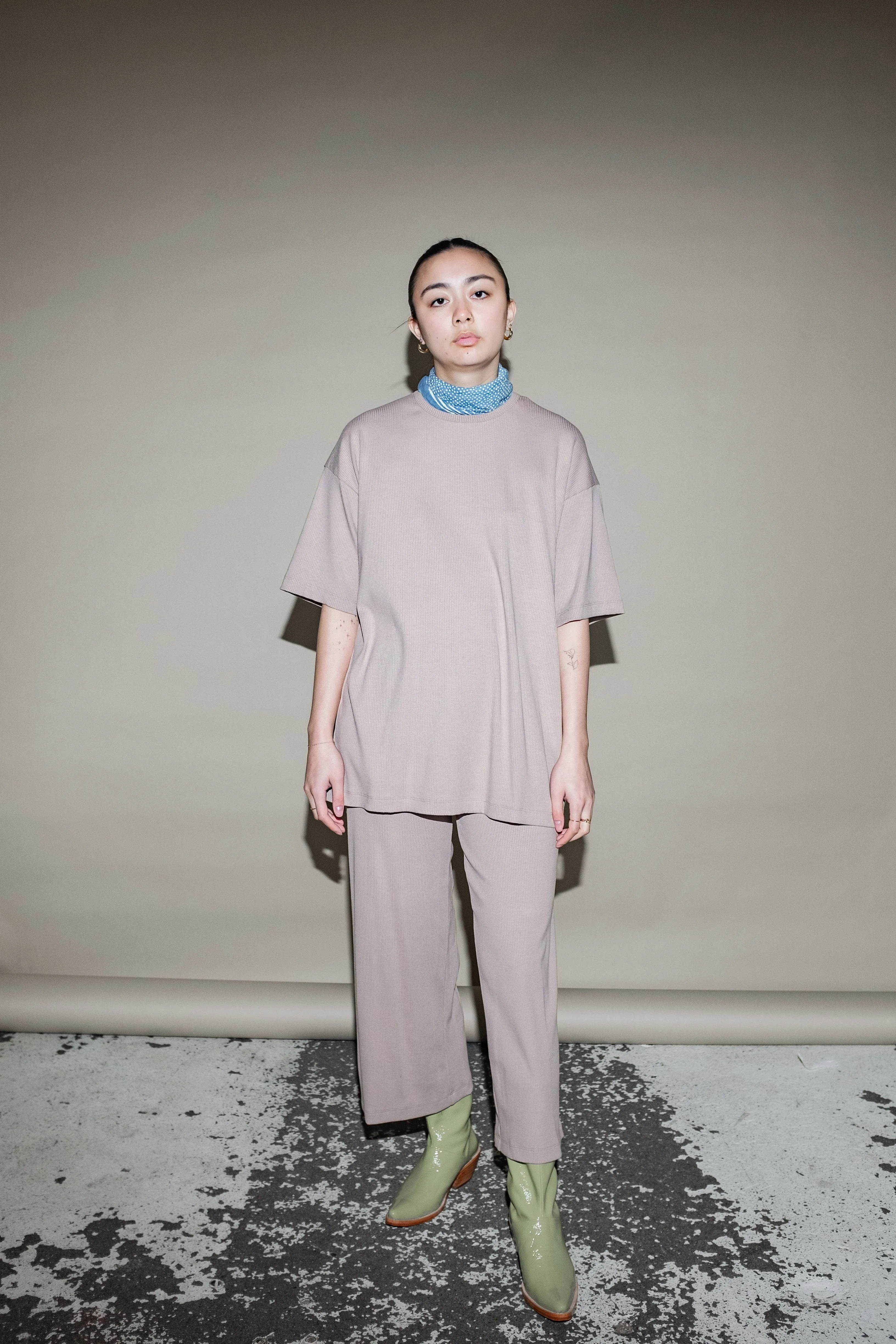 Joshua Shortsleeve Top in Taupe