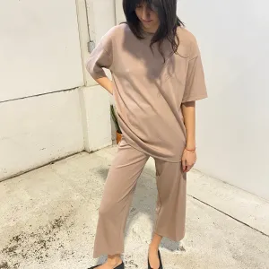 Joshua Shortsleeve Top in Taupe
