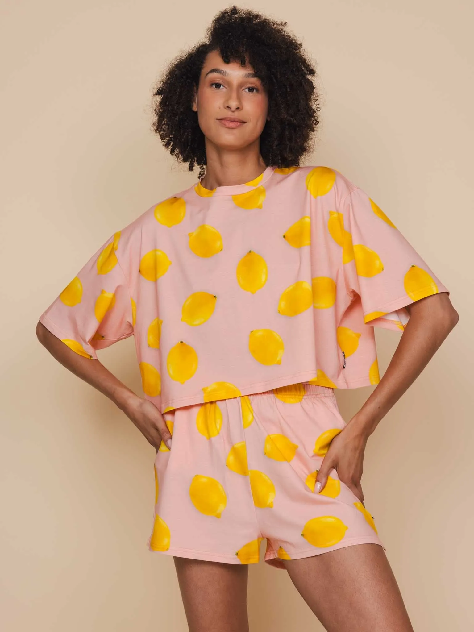 Lemon Cropped T-Shirt Dames
