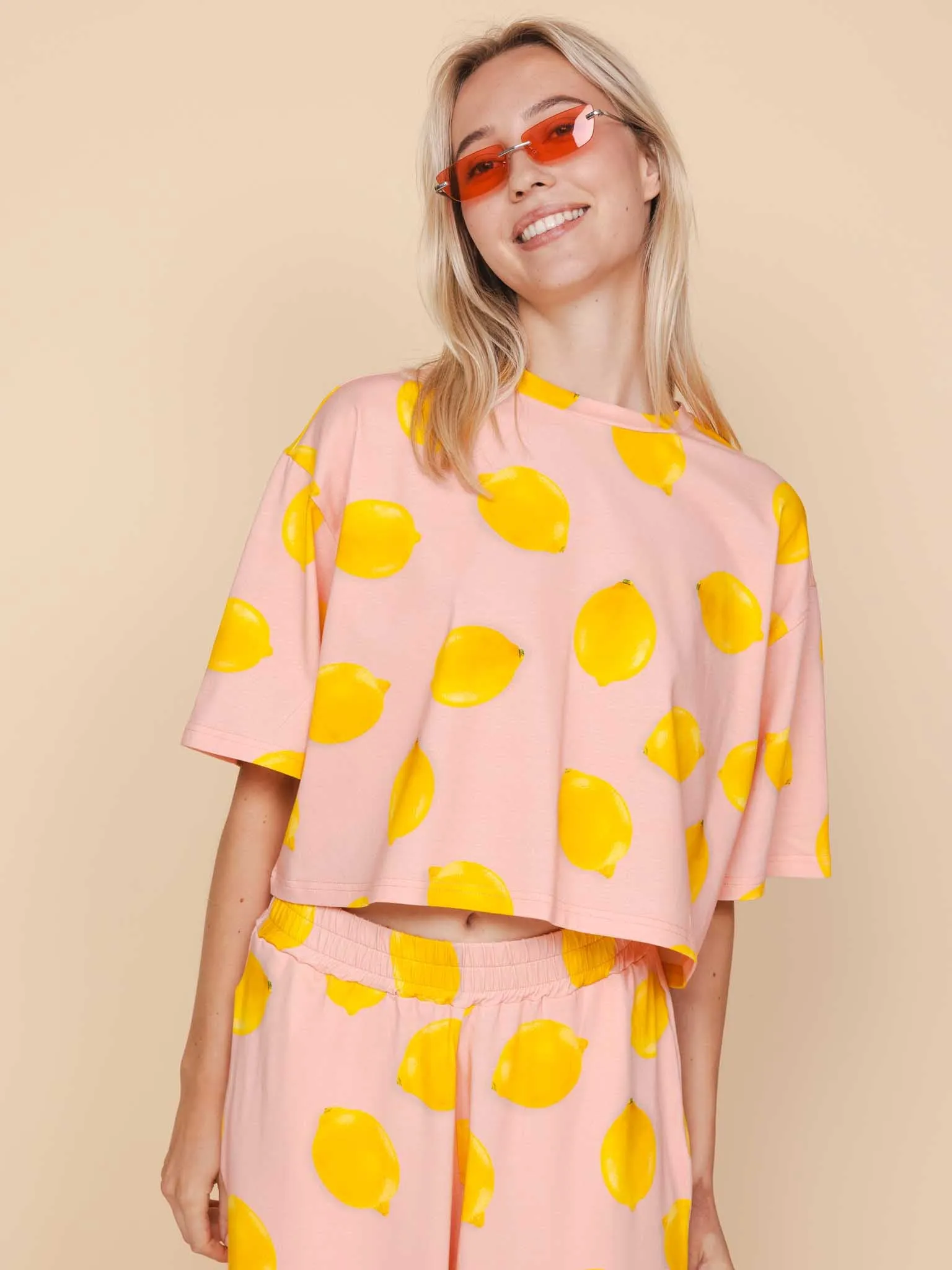 Lemon Cropped T-Shirt Dames