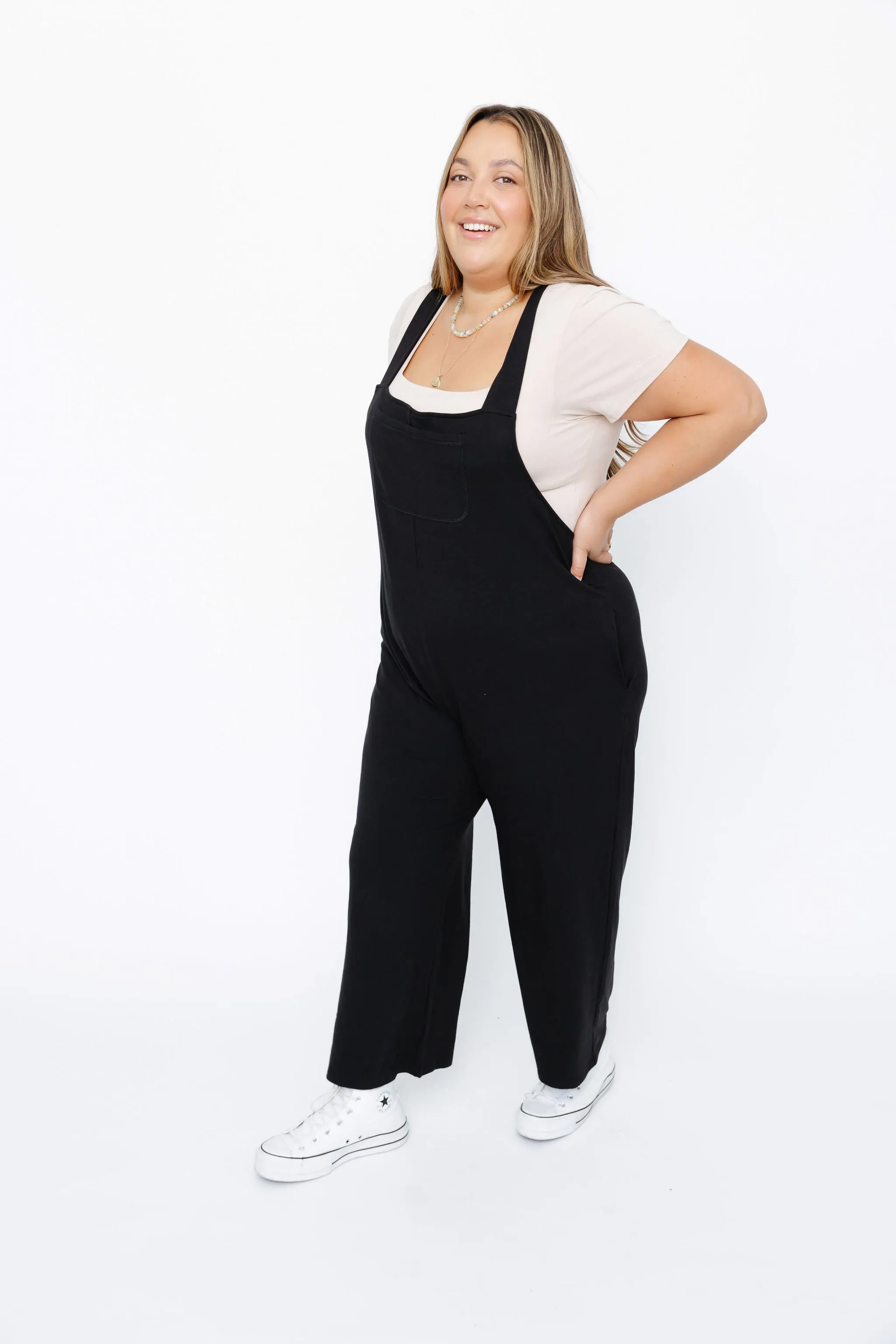 Mia Romperalls in Midnight Black