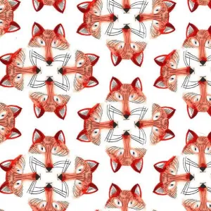 Michael Miller - Foxy Fellas - Out Foxed - White