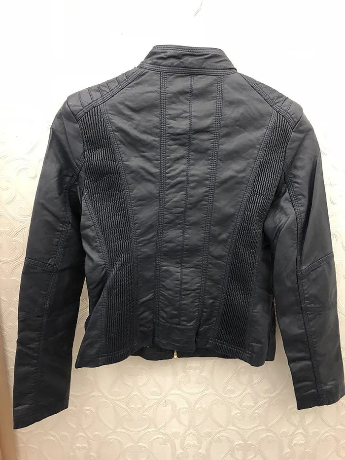 Navy Biker Jacket