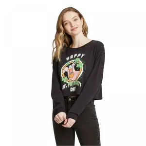 Patrick Women's Long Sleeve Happy St. Patrick's Day Cropped T-Shirt
