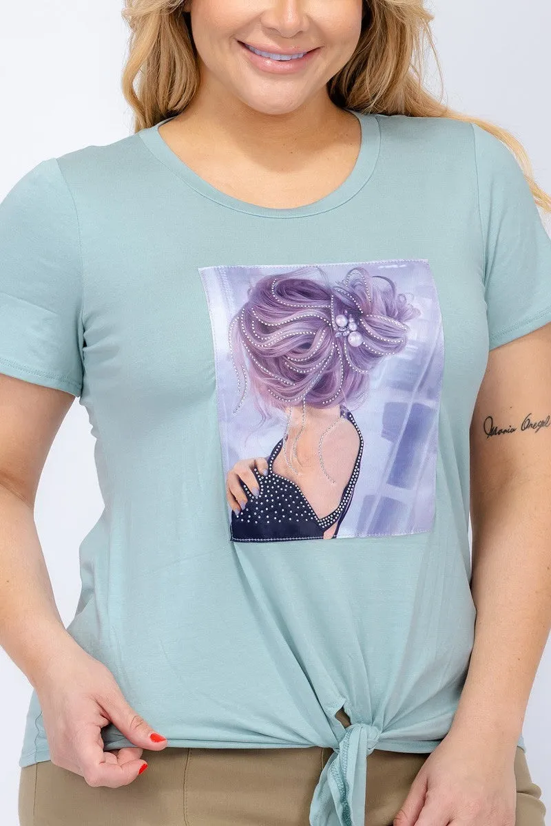 Plus Graphic  Patch Top