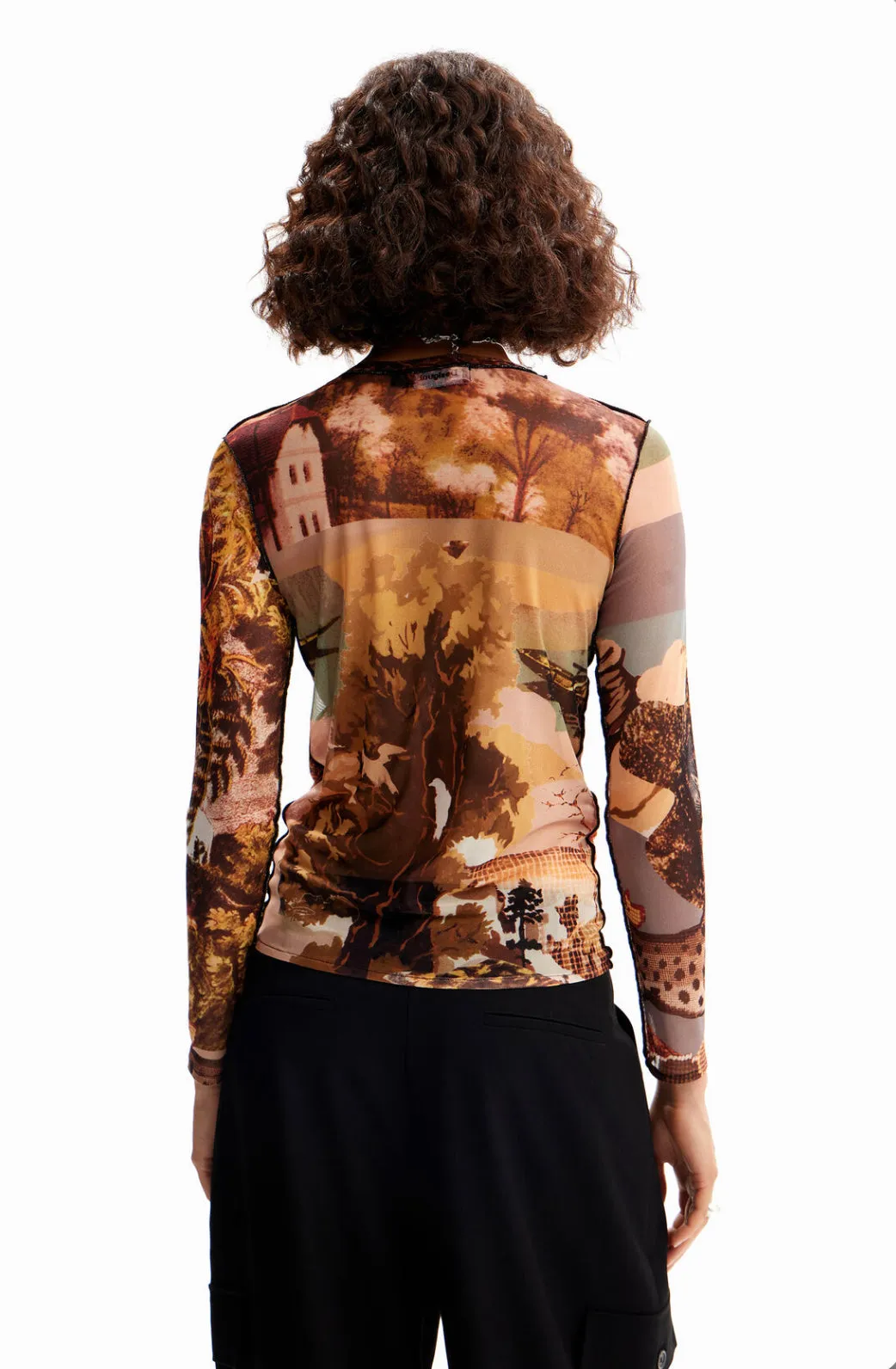 Slim tulle tapestry Top