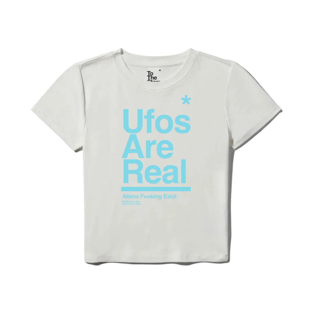 UFOs Are Real Women's Baby Tee White