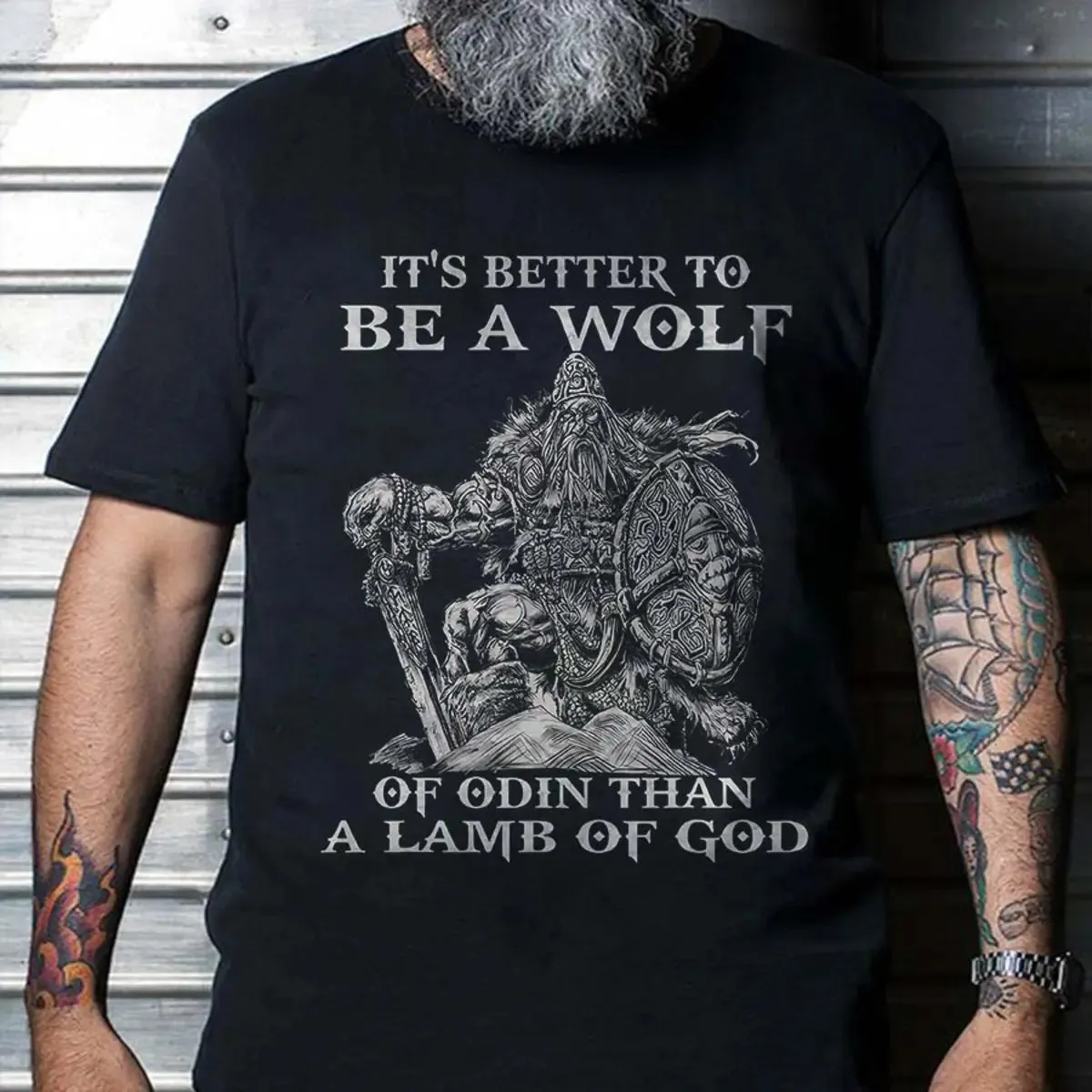 Viking It's Better To Be A Wolf Printed Men's T-shirt