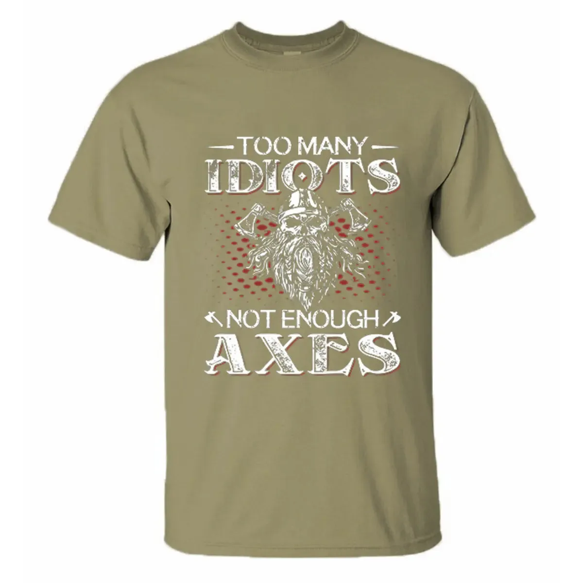 Viking Too Many Idiots Not Enough Axes Printed Men's T-shirt