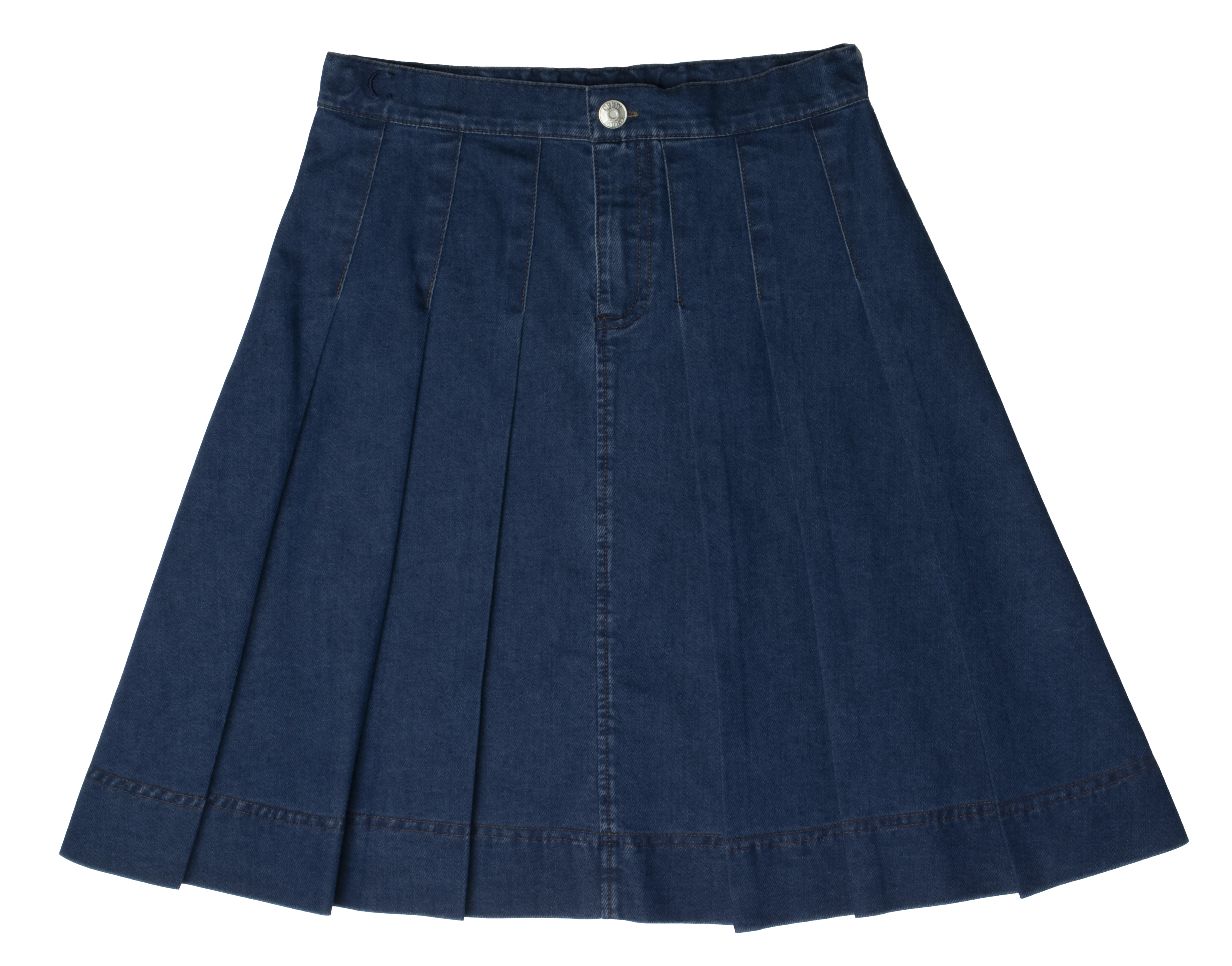 Wide pleated blue skirt by Crew Basics