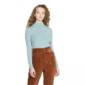 Wild Fable Women's Long Sleeve Cropped Mock Turtleneck Shirt Top