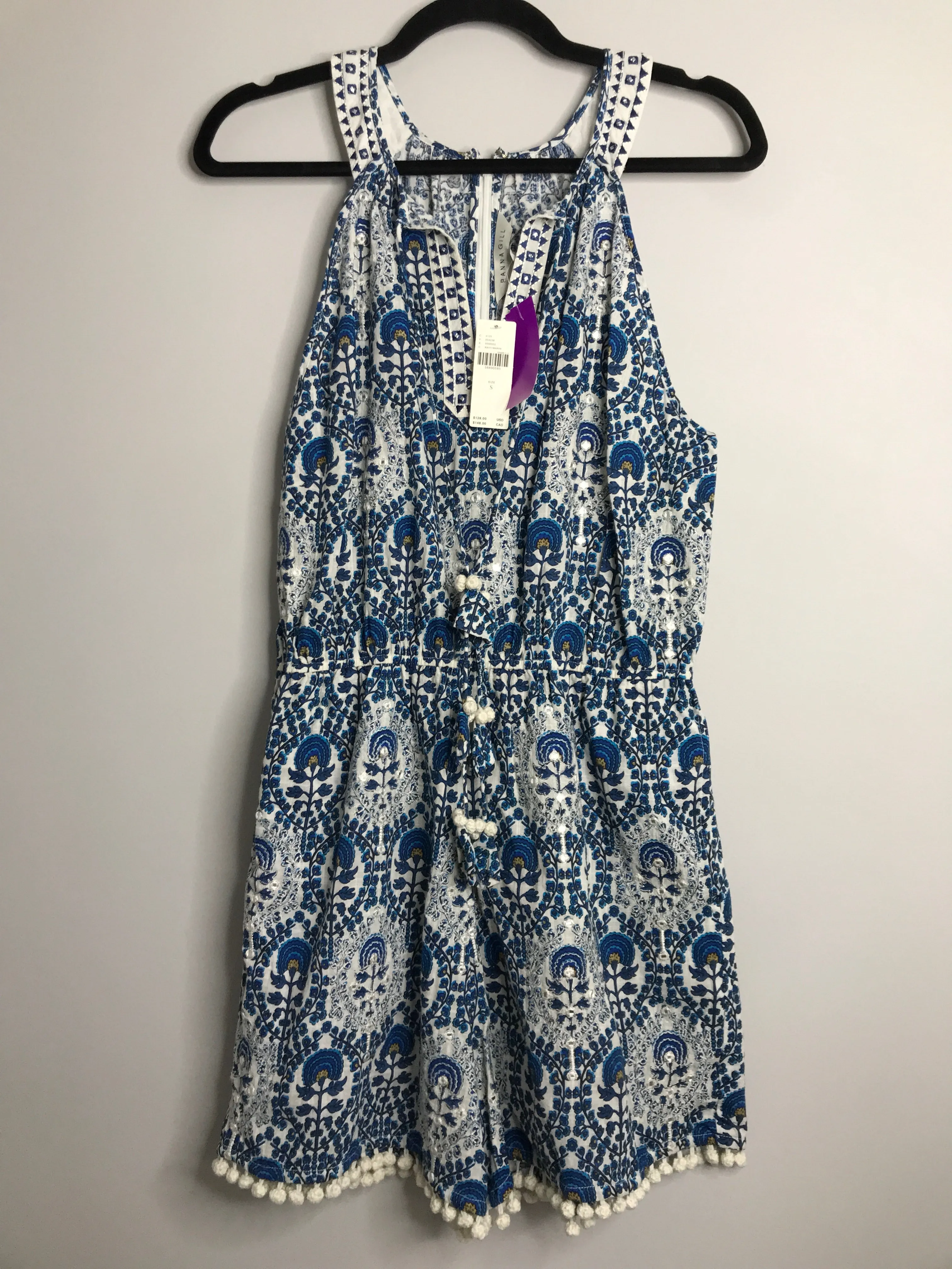 Womens Size Sm Misses Blue Ranna Gill NWT Romper