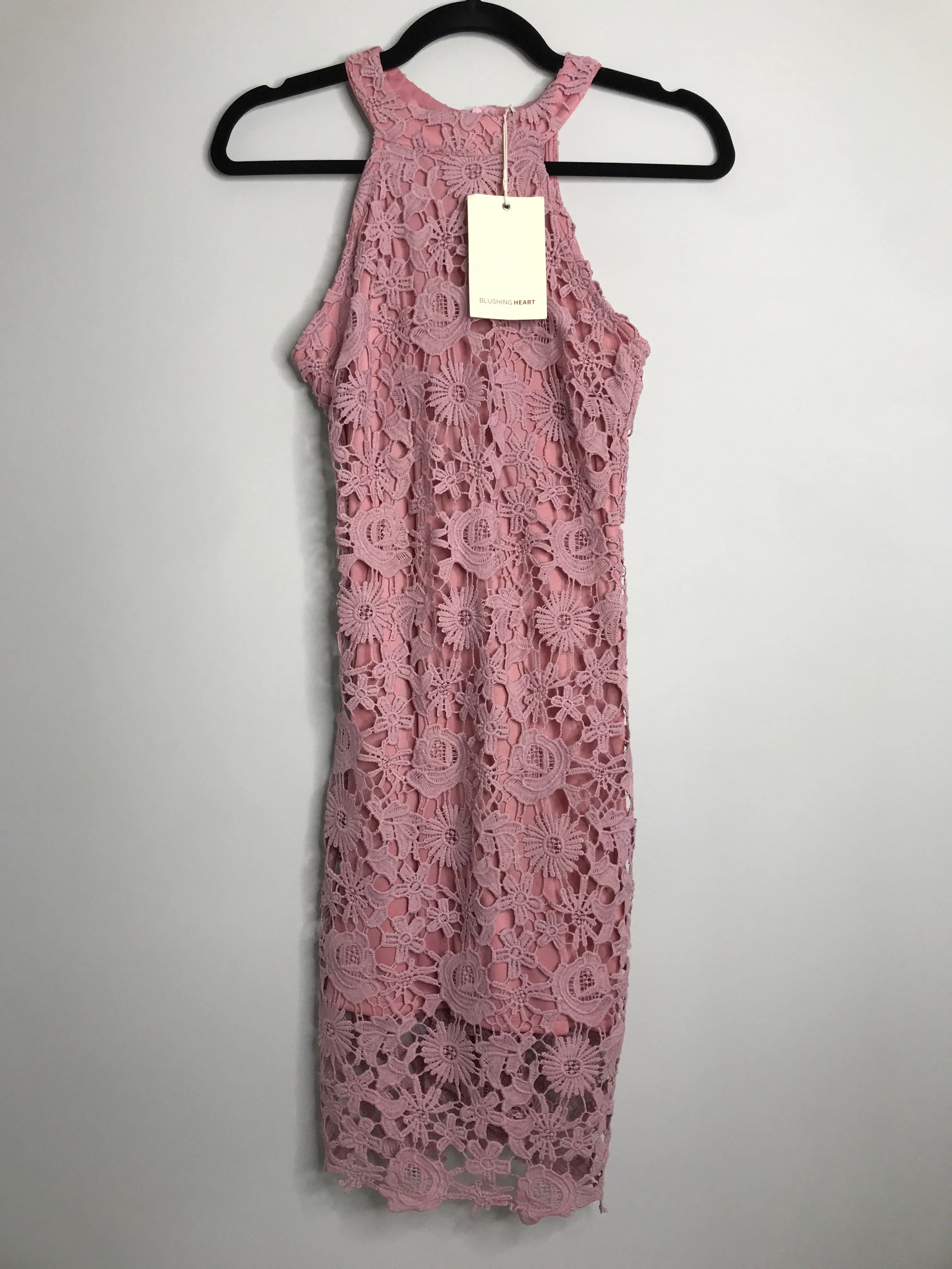 Womens Size Sm Misses Pink Blushing Heart NWT Dress